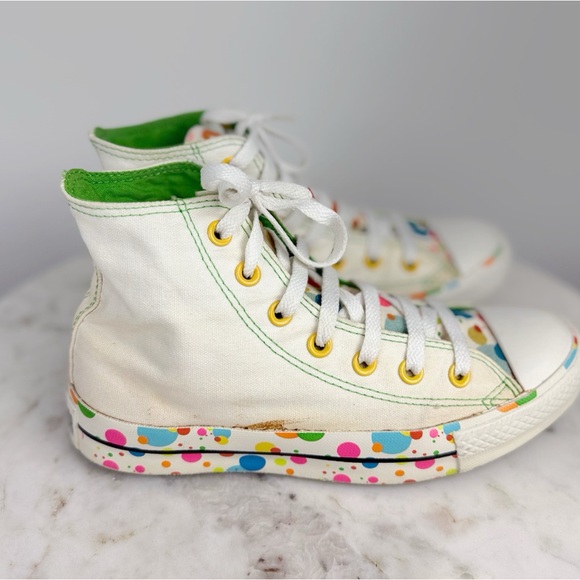 Converse Chuck Taylor Limited Edition Polka Dot Multi Color White Size 7 - Picture 9 of 10
